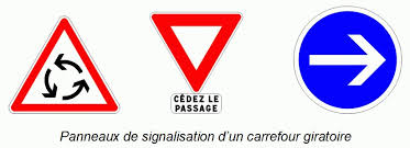 Signalisation d'un giratoire.